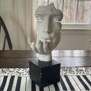 Vitruvian Collection “Blowing a Kiss” White Face Sculpture Candle Holder Base